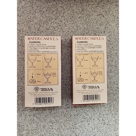 VINTAGE Romantic Water Candles Floating-2 Boxes (10 Candles Total) New NIP - Picture 3 of 3